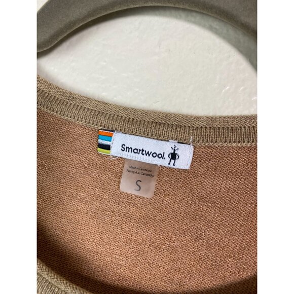 Smartwool Womens Shadow Pine Color Block Wool Blend Sweater Size Small Cream Tan - Picture 3 of 11